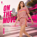 2 Piece Women's Short Set Short Sleeve Crew Neck T Shirt and Elastic Waist Shorts Retro Rainbow Striped Casual Lounge Wear Matching Outfit Relaxed Fit with Curved Hem Side Split for Streetwear Vacation Summer - Matrix-studios.com