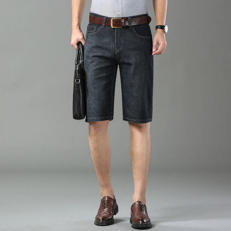 Summer Shorts Jeans Men Denim Pants Stretch Black Fashion Design Men's Jeans Slim Straight Male Short Jeans - Matrix Studios