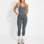 Women's Yoga Set Bum Balance Fitted Halter Tops & Shaping Pants 2pcs Yoga Sportwear Workout Gym Clothing High Waist Leggings Set - Matrix-studios.com