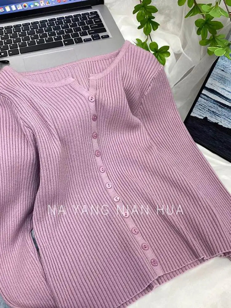 zjaiss 2026 New V-Neck Temperament Small Fragrant Wind Women Loose Sweater Sweater All Sweater Coat Special Offer Cardigan - Matrix Studios