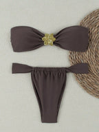 "2026 Sexy Bandeau Push-Up Bikini Set - Brazilian Thong Swimwear for Women" - Matrix-studios.com