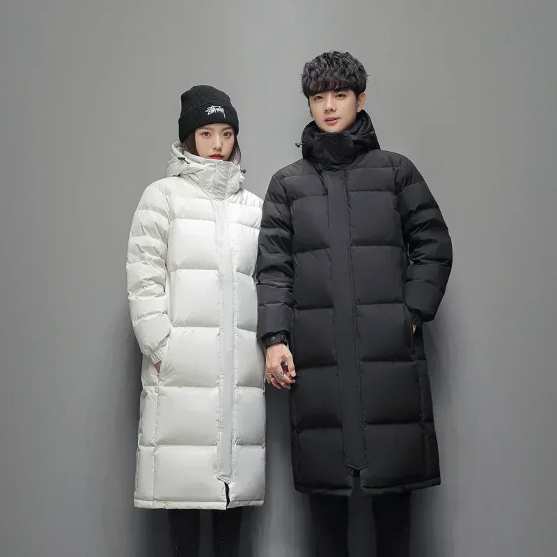 New Winter Duck Down Coats Men Hooded Long Puffer Jackets Unisex Casual Parkas Quality Couples Outdoor Windproof Warm Jackets 3X - Matrix Studios