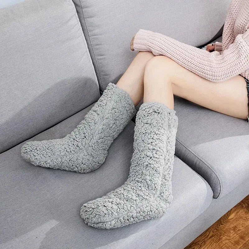 Thickened Winter Women Thermal Cashmere Socks Floor Socks Women's Carpet Home Plus Socks Velvet Sleep Socks Slippers Leg Cover - Matrix Studios