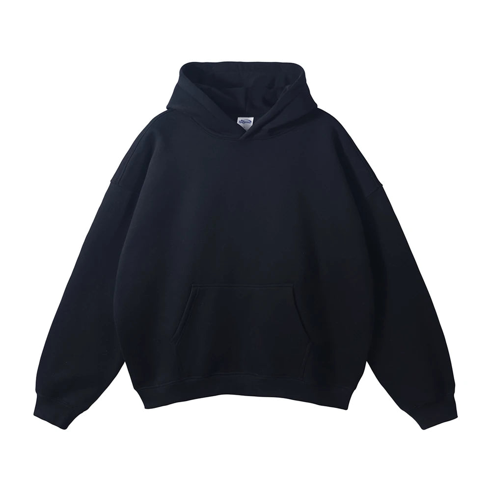 ZODF New Thick 350gsm Fleece Hooded Hoodies For Men Unisex Winter Oversized Loose Basic Solid Sweatshirts Pullovers Coats HY0631 - Matrix Studios