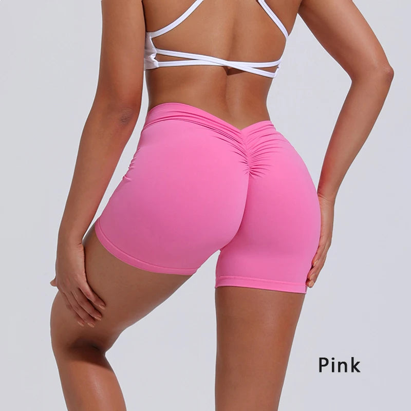 DIAS FIT JOY V-Back Shorts High Waisted Hip Lifting Yoga Shorts Women's Nylon Tight Fitting Shorts Training Sports Fitness Pants - Matrix Studios