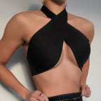 Women's Crossover Back Tops Women's Sex Fashion Off-The-Shoulder Crop Tops Lace-Up Sexy Tank Tops Y2K Tops Women's Summer 2022 - Matrix-studios.com