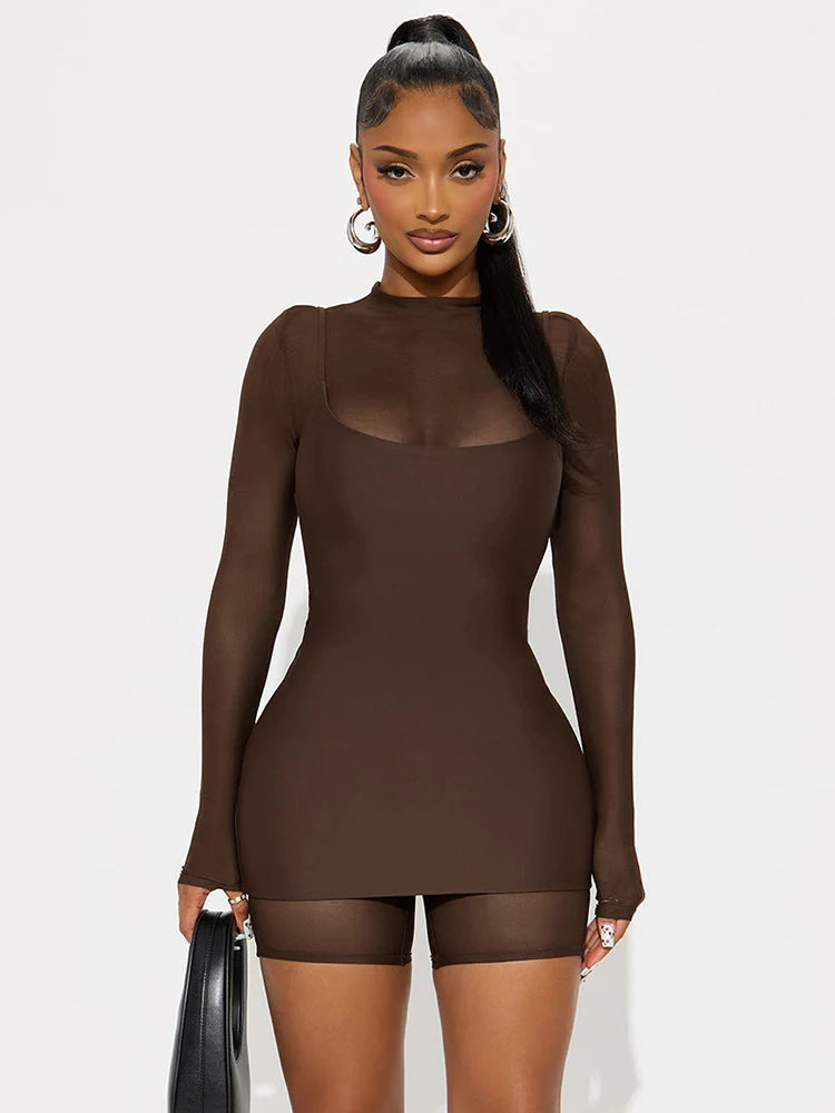 Weird Puss Sexy Romper+Dress Women Sexy Adjustable Strap Tight Midnight Club Hipster Skinny Stretch Autumn Fashion Mini Bodycon - Matrix Studios