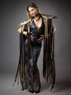 Sparkly Wing Fringe Tassel Patchwork Shawl Women Vintage Cosplay Cape Ponchos Bohemian Cardigan Cloak Boho Capes Streetwear 2024 - Matrix Studios