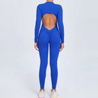 Sports Jumpsuit Woman Gym One Pieces Fitness Overalls Long Jumpsuits Summer Sexy Clothes for Women Long Sleeves Sportswear Blue - Matrix Studios