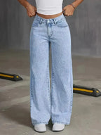 2026 New American Fashion Women's Loose Casual Wide Leg Straight Denim Jeans Baggy Streetwear Pants All Season Trousers - Matrix-studios.com