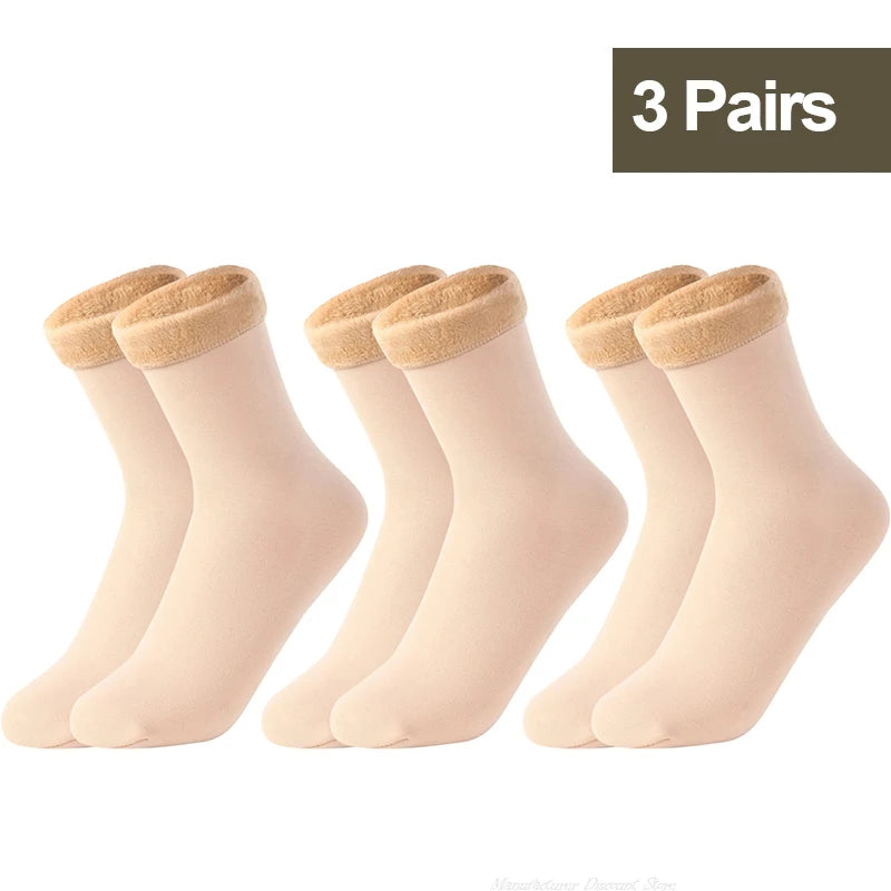 1/2/3/5/10Pairs Thermal Socks Women Winter Warm Thicken Fleece Short Socks Cashmere Wool Socks Snow Velvet Boots Home Floor Wear - Matrix Studios