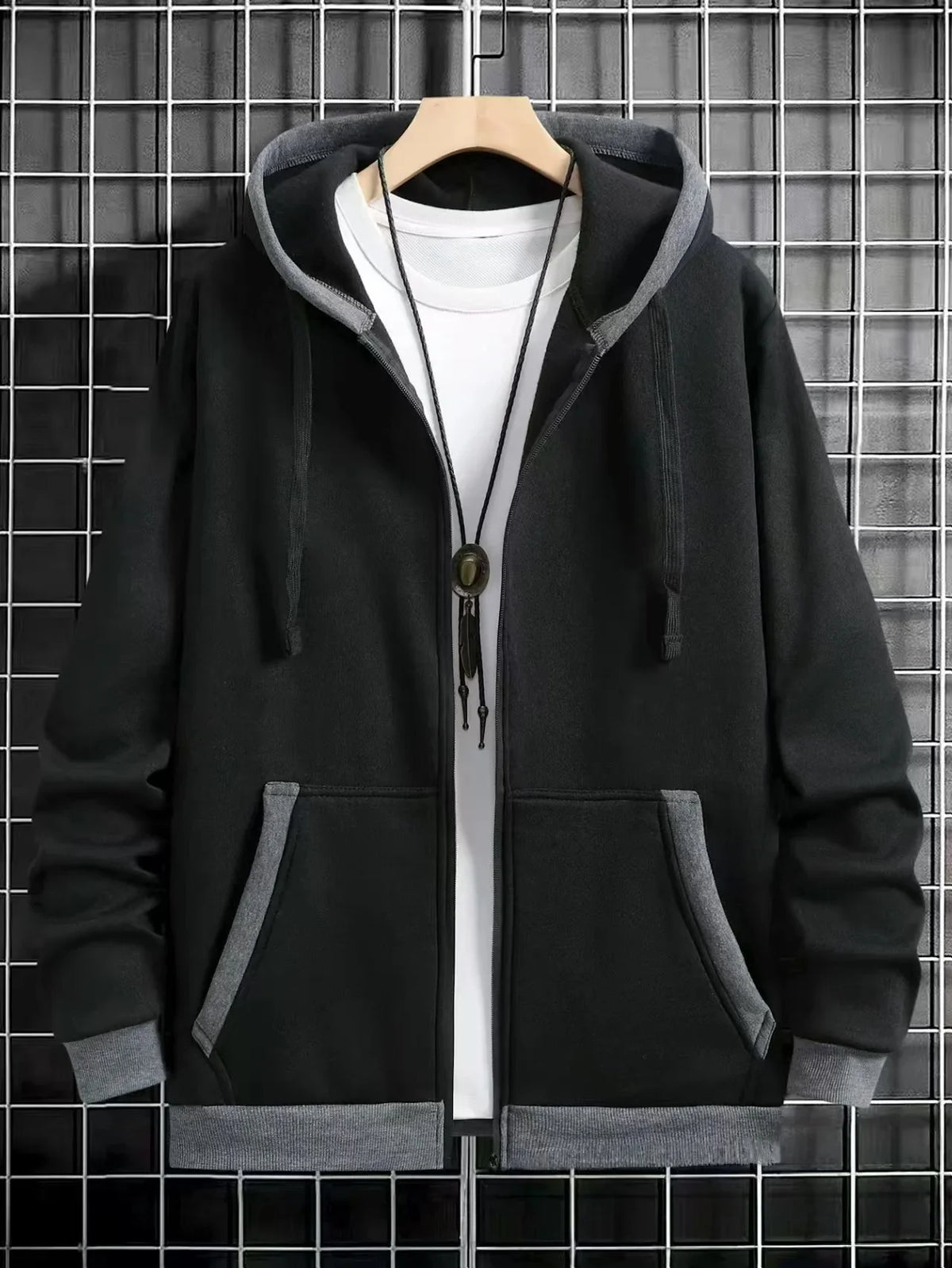 Thickened Men's Hooded Zipper Cardigan Casual Outerwear Fashionable Sweatshirt Autumn Winter New Arrival Cross-Border Style - Matrix Studios
