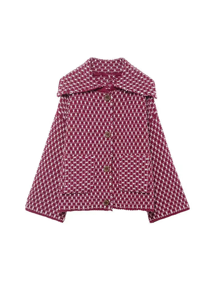 TFAFXY Casual Women Sweater Single Breasted Long Sleeve Knitted Cardigans New Fashion 2025 Autumn Winter Oversized Jackets - Matrix Studios