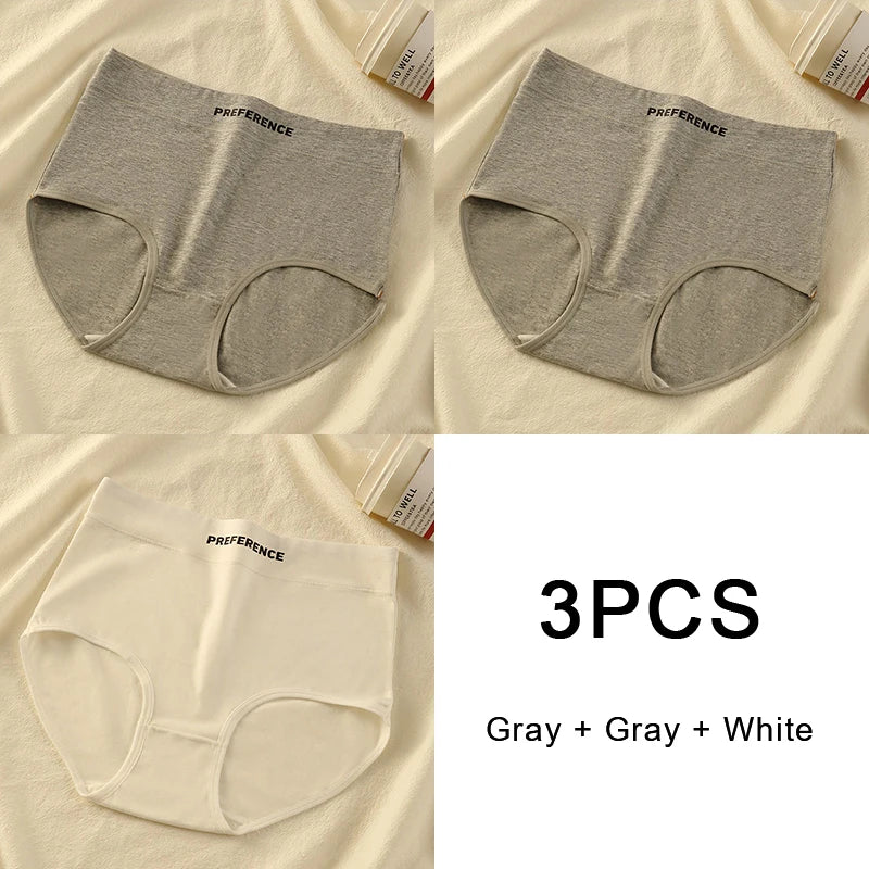 3PCS/set Color Panties Cotton Women Comfortable High-waist Underwear Soft Lingerie Breathable Female Panty Fitness Sports Briefs - Matrix Studios