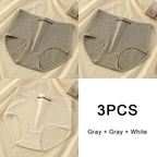 3PCS/set Color Panties Cotton Women Comfortable High-waist Underwear Soft Lingerie Breathable Female Panty Fitness Sports Briefs - Matrix Studios