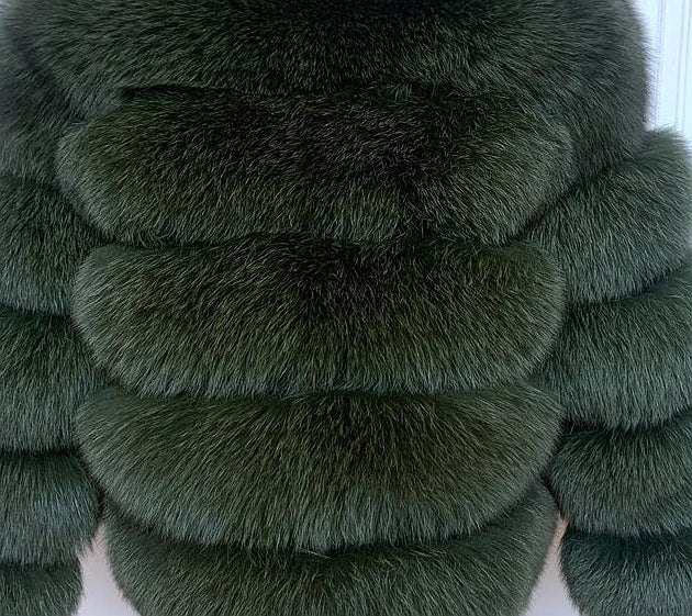 NEW 100%Winter Women Real Fox Fur Coat Thick Warm High Quality Full Sleeves New Natural Fur Fashion Hooded Short Jacket - Matrix Studios