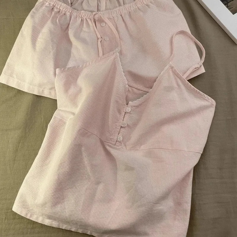 2025 New Cotton Sleepwear Women's Summer Short Sleeved Shorts Cute Women's Home Clothing Set Женская Пижама - Matrix-studios.com