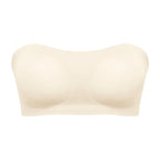 Women's Sexy Strapless Push Up Bra Removable Padded Seamless Ice Silk Top Women Invisible Beauty Back Anti-slip Off-shoulder Bra - Matrix Studios