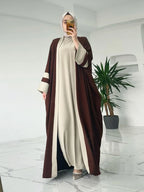 Eid Muslim Dress & Abayas for Women 2 Piece Set Musulman Ensembles Morocco Ramadan Caftan Abaya Kaftan Dubai Arab Long Robe 2024 - Matrix-studios.com