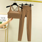 TRY TO BN Yoga Set 2 Piece Sport Bra High Waist Leggings Women's Tracksuit Fitness Tummy Control Squat Proof Workout Gym Clothes - Matrix-studios.com