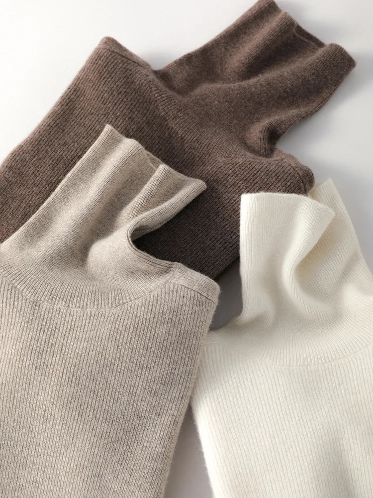 2026 Autumn Winter Turtleneck Sweater Women Thick Warm Soft Female Slim Pullovers Women Sweater Ladies Solid Versatile Knitted - Matrix Studios