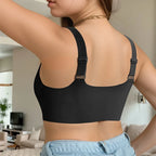 FallSweet Women's Front Closure Bra Plus Size Wireless Bralette Thin Cup Comfortable Underwear Mom Lingerie Seamless Brassiere - Matrix Studios