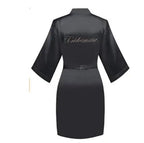 Wedding Bride Bridesmaid Robe Dressing Gown Sexy Women Bathrobe Nightgown Short Sleepwear Casual Flower Kimono Geisha M L XL - Matrix-studios.com