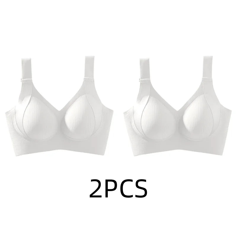 1/2PCS Women's Seamless Underwear, Thin Style, Large Breasts, Small Breasts, No Wires, Pull-up And Anti-sagging Large Size Bra - Matrix Studios