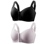 FallSweet Women's Front Closure Bra Plus Size Wireless Bralette Thin Cup Comfortable Underwear Mom Lingerie Seamless Brassiere - Matrix Studios