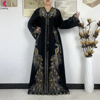 2026New Dubai Muslim Women Modest Dress Diamond Chiffon Elegant Arabic Femme Hijab African Abaya Islamic Long Sleeve Turkey Robe - Matrix-studios.com