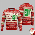 Personality Work Spreadsheet Christmas Funny Ugly Sweater Worker Fun Unique Long Sleeve Pullover Sweatshirt Novel Xmas 2026 - Matrix Studios