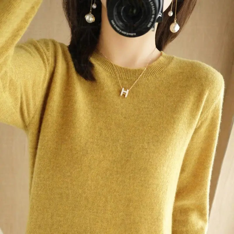 Autumn And Winter Thin Sweater Women's Round Neck Pullover Casual Knitted Top Women's Short Underlay Fashion 18 Colors - Matrix Studios