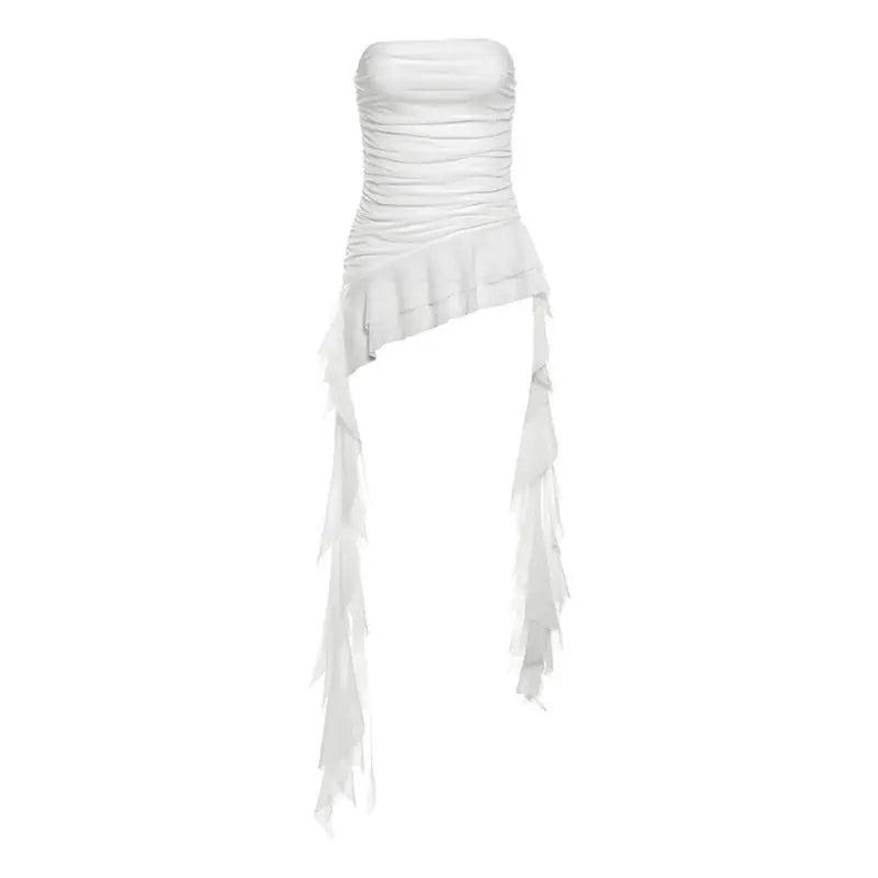 Sexy Off Shoulder New Tank Tops Fashion Women Spring Summer Sleeveless High Street Chest Warp Crop Top Casual Tassel Y2K Tees - Matrix-studios.com