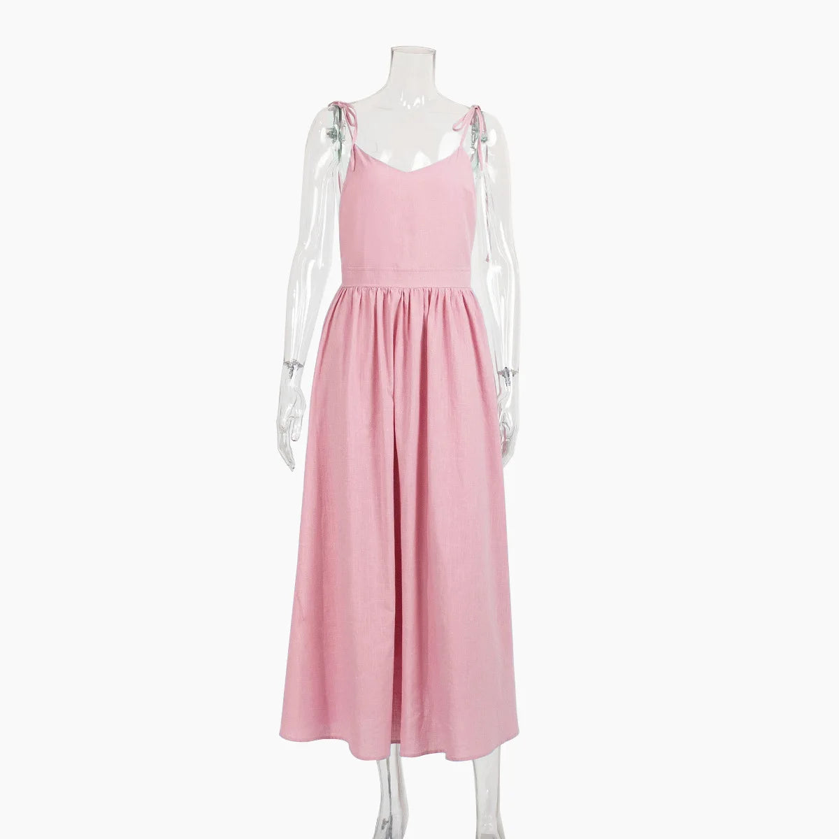Bornladies Spring Summer Beach Style Women Dress Vintage Loose A-line Sling Dress Sexy Hot Girl 100% Cotton V-neck Dress - Matrix-studios.com