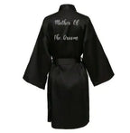 Satin Silk Robe Bride Robe Women Wedding Robe Bridesmaid Robes Dressing Bridal Robes Black - Matrix-studios.com