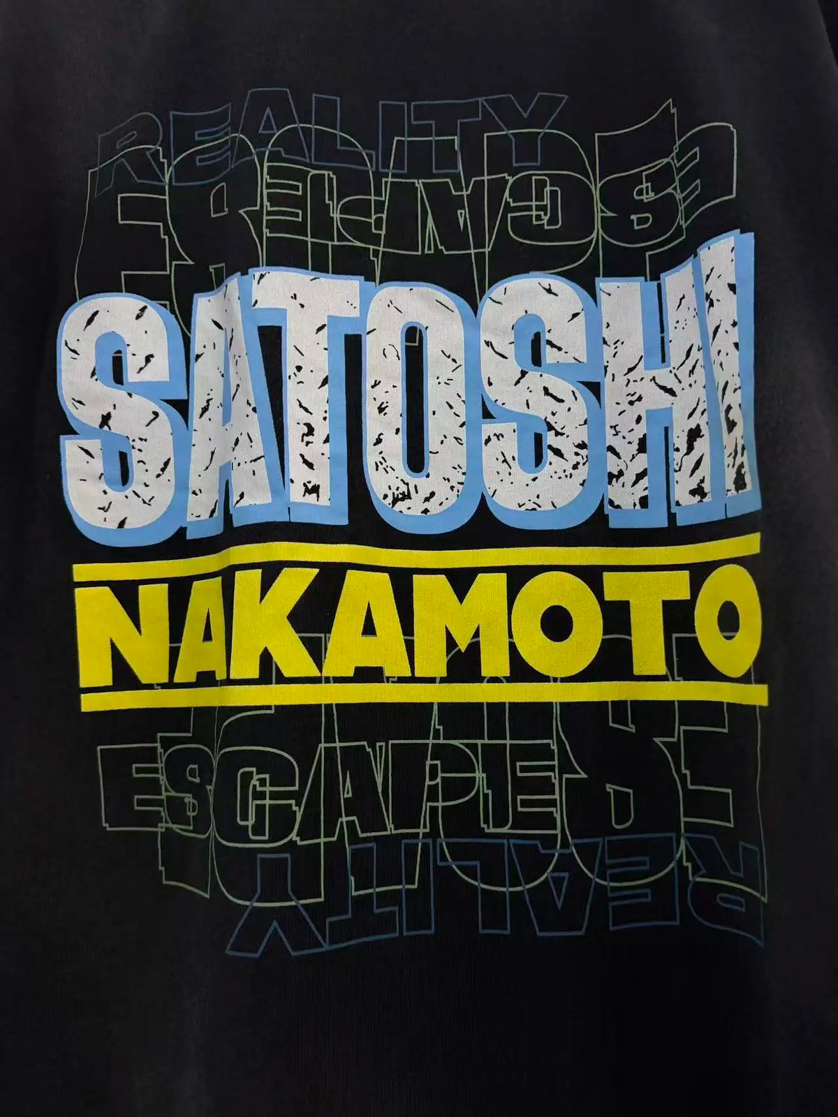 Washed Satoshi Nakamoto ESCAPE REALITY T Shirt Men Women Tee Tops T-Shirt - Matrix-studios.com