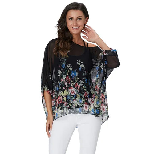 Women Blouses Plus Size Clothing Summer 2021 Novelty Bohemian Shirts Blusas Femininas Bohemian Style Women's Chiffon Tops Tees - Matrix-studios.com