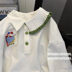 Oversized Tops Women Polo Collar T Shirt Summer Embroidered Luxury Designer Loose Short Sleeve T Shirt Women Clothes - Matrix-studios.com