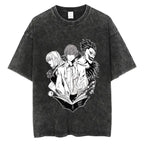 Harajuku Vintage Washed T Shirts Death Note Anime Graphic Printing T Shirt Oversize Cotton Fashion Streetwear Unisex Top Tee