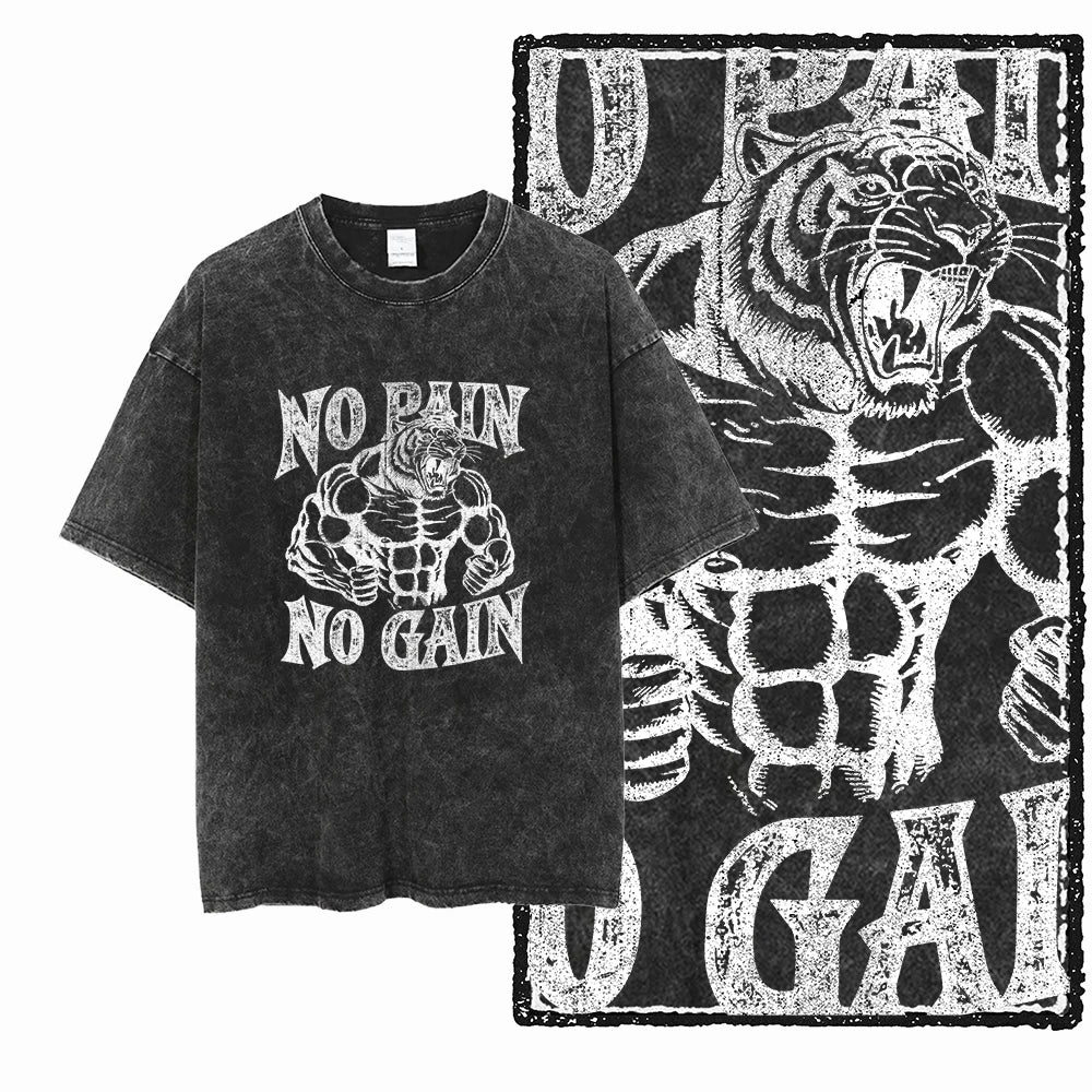 YG BODY BUILDING Printed Cotton Acid Washed Graphic Unisex T Shirt Cool CROSSFIT Streetwear Men Tshirts Big Size Tee for Men - Matrix Studios