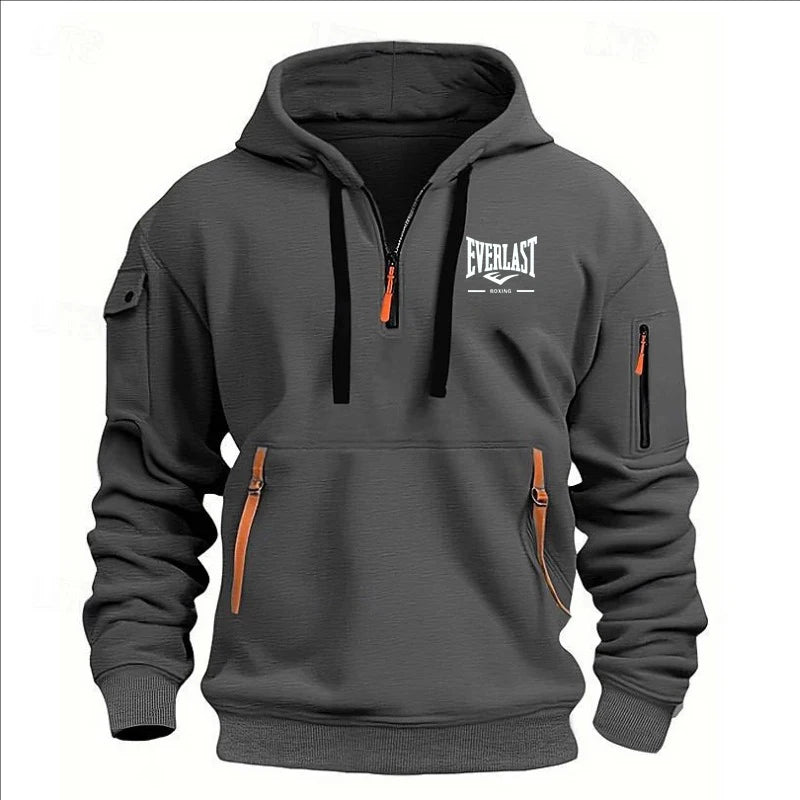 Fashion autumn and winter men's brand clothing multi-zipper design printed hoodie casual sweatshirt loose hooded jumper - Matrix Studios