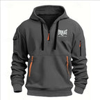 Fashion autumn and winter men's brand clothing multi-zipper design printed hoodie casual sweatshirt loose hooded jumper - Matrix Studios