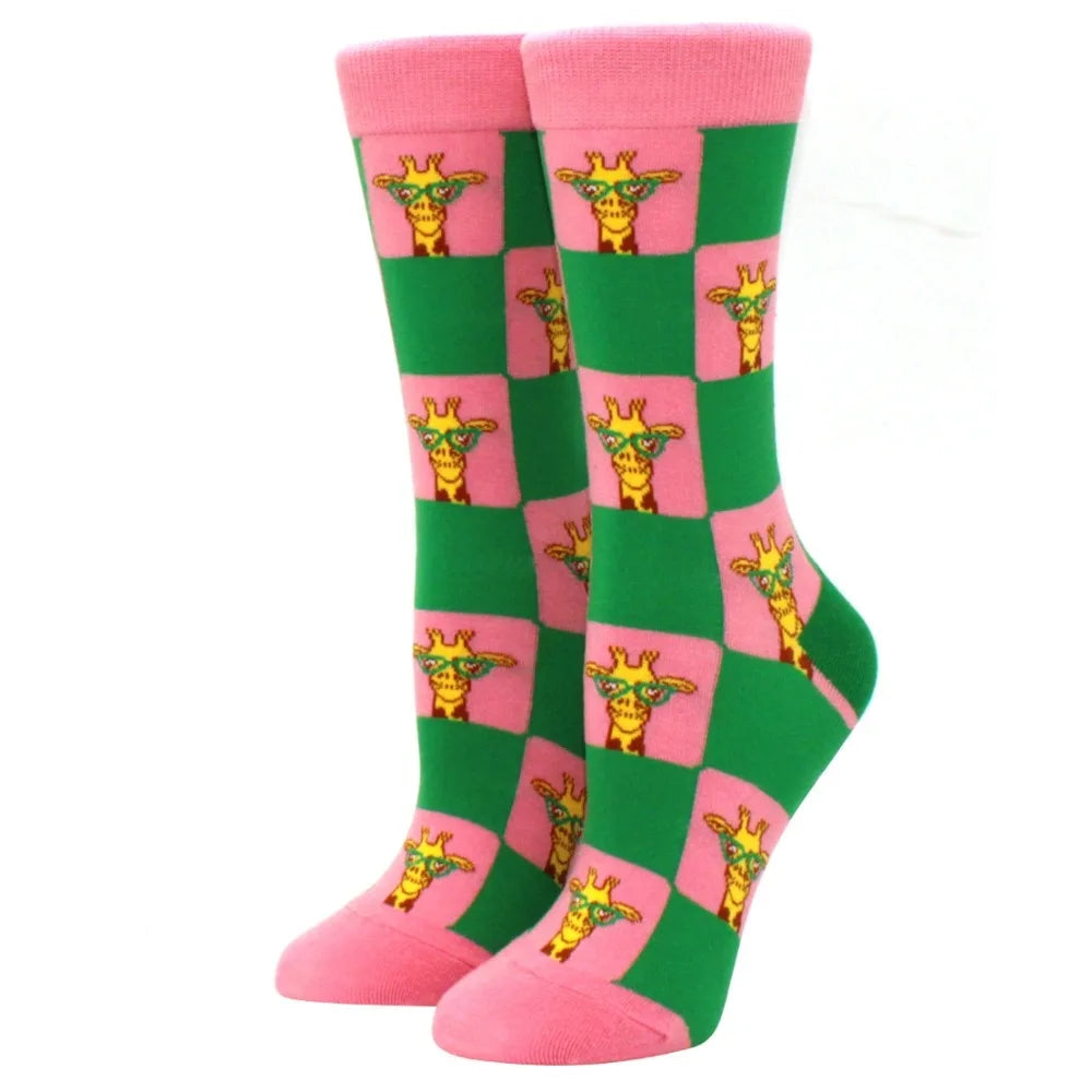 Novelty Woman Socks Harajuku Cotton Funny Happy Cartoon Cat Dog Pattern Unisex Socks Men Novelty Kawaii Socks - Matrix Studios