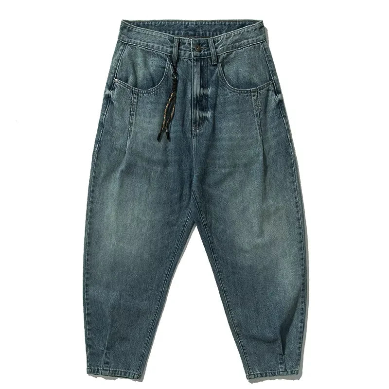 American Vintage High Quality Denim Cargo Pants Men Clothing Streetwear Loose Skate Jeans Harajuku Casual Harem Trousers Male - Matrix Studios