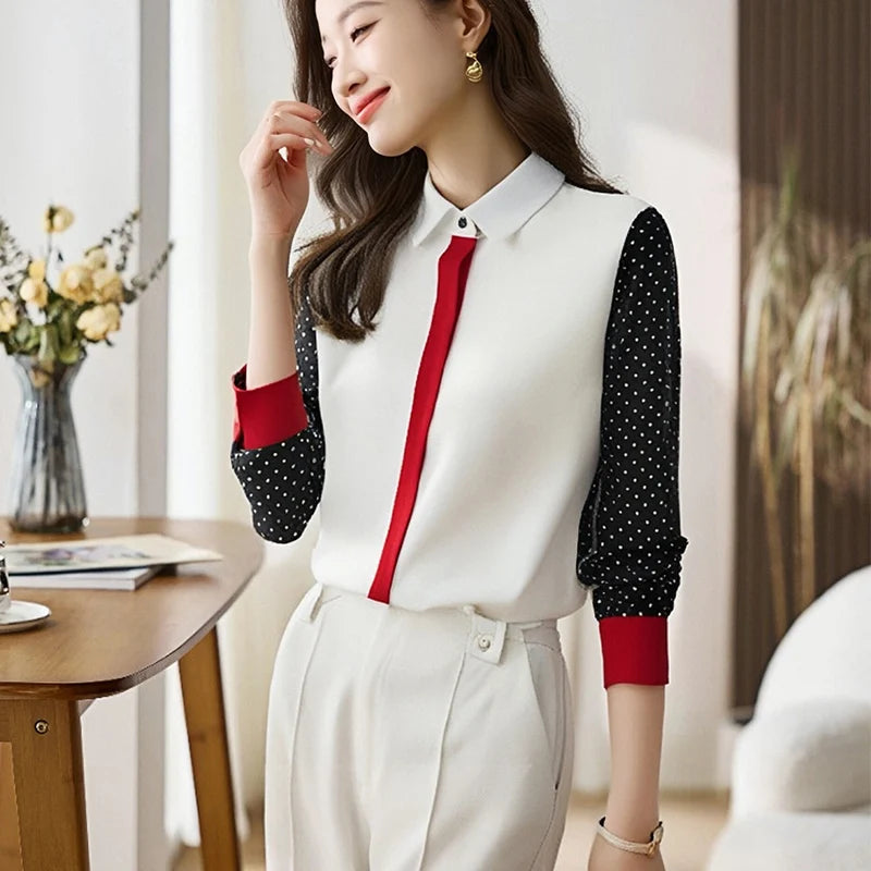 New elegant Women Blouses ladies shirts Blusas Mujer Long Sleeve Shirts causal Tops - Matrix-studios.com