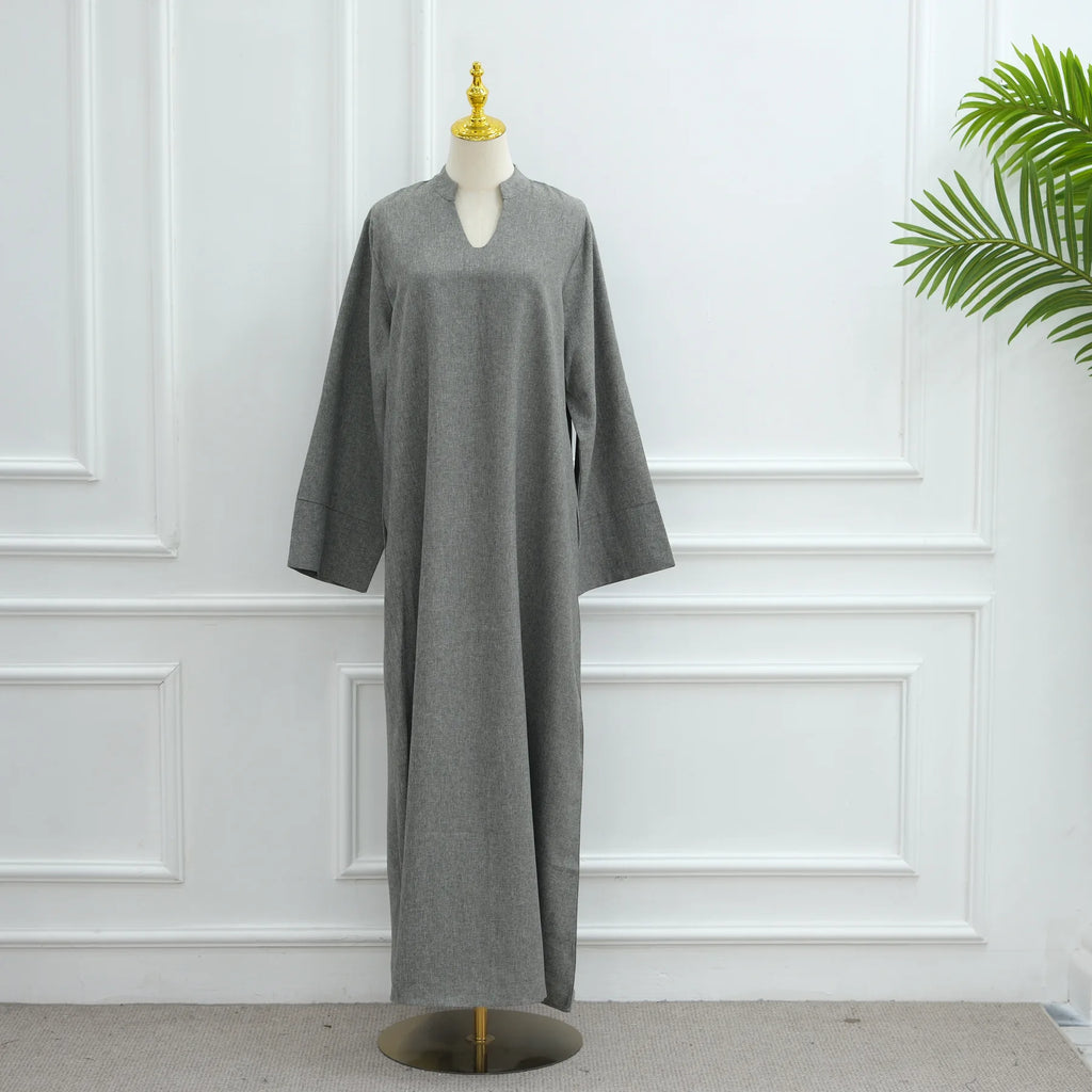 Ramadan Arabic Muslim Women Modest Dress Elegant Eid Dubai Abaya Islam Holiday Loose Outfit New Arrive Plain Turkey Kaftan Robe - Matrix-studios.com