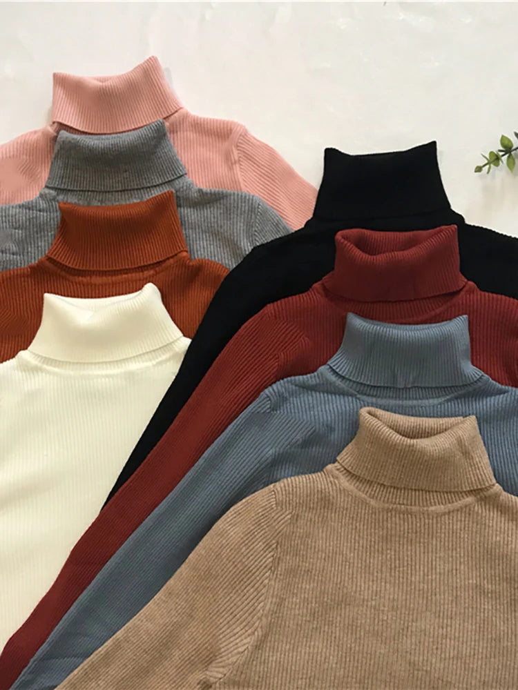 Turtleneck Sweater Womens 2026 Autumn Winter Tops Korean Slim Women Pullover Jumper Knitted Sweater Pull Femme Hiver Truien - Matrix-studios.com