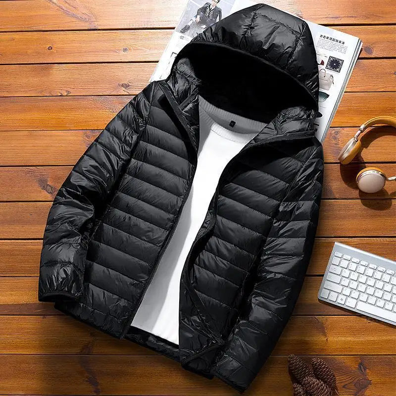 Men Parkas Down Cost Stand Collar Zipper Parka Outerwear Loose Cardigan Solid Pockets Spliced Winter Casual Long Sleeve - Matrix Studios