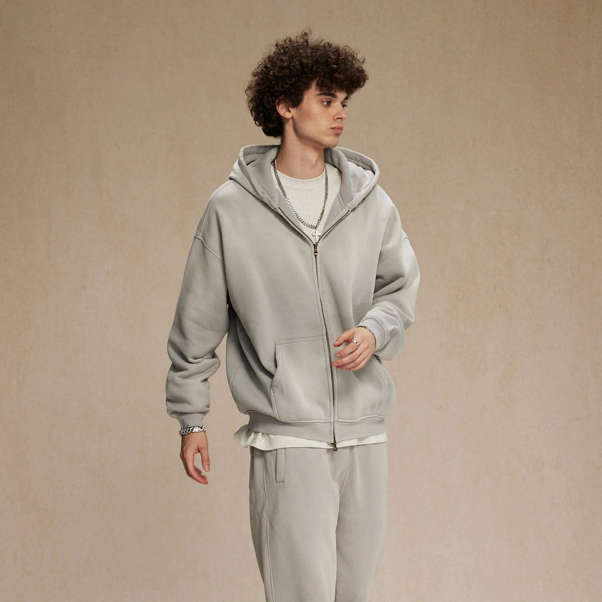 Men's Zip Up Hoodies Tie Dye Washed Double Oversize Cardigan Sweatshirt Loose Plus Plush Gradient Man Hooded Pullovers Winter - Matrix Studios