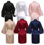 Wedding Party Team Bride Robe Without Letters Kimono Satin Pajamas Bridesmaid Plain Bathrobe SP088 - Matrix-studios.com